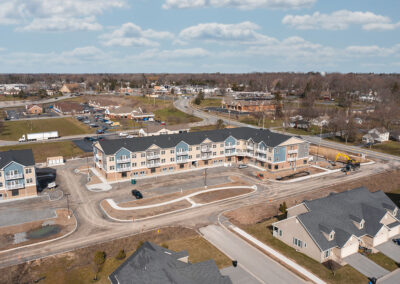 completed multi-unit housing aerial image