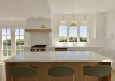 island with counter seating kitchen render